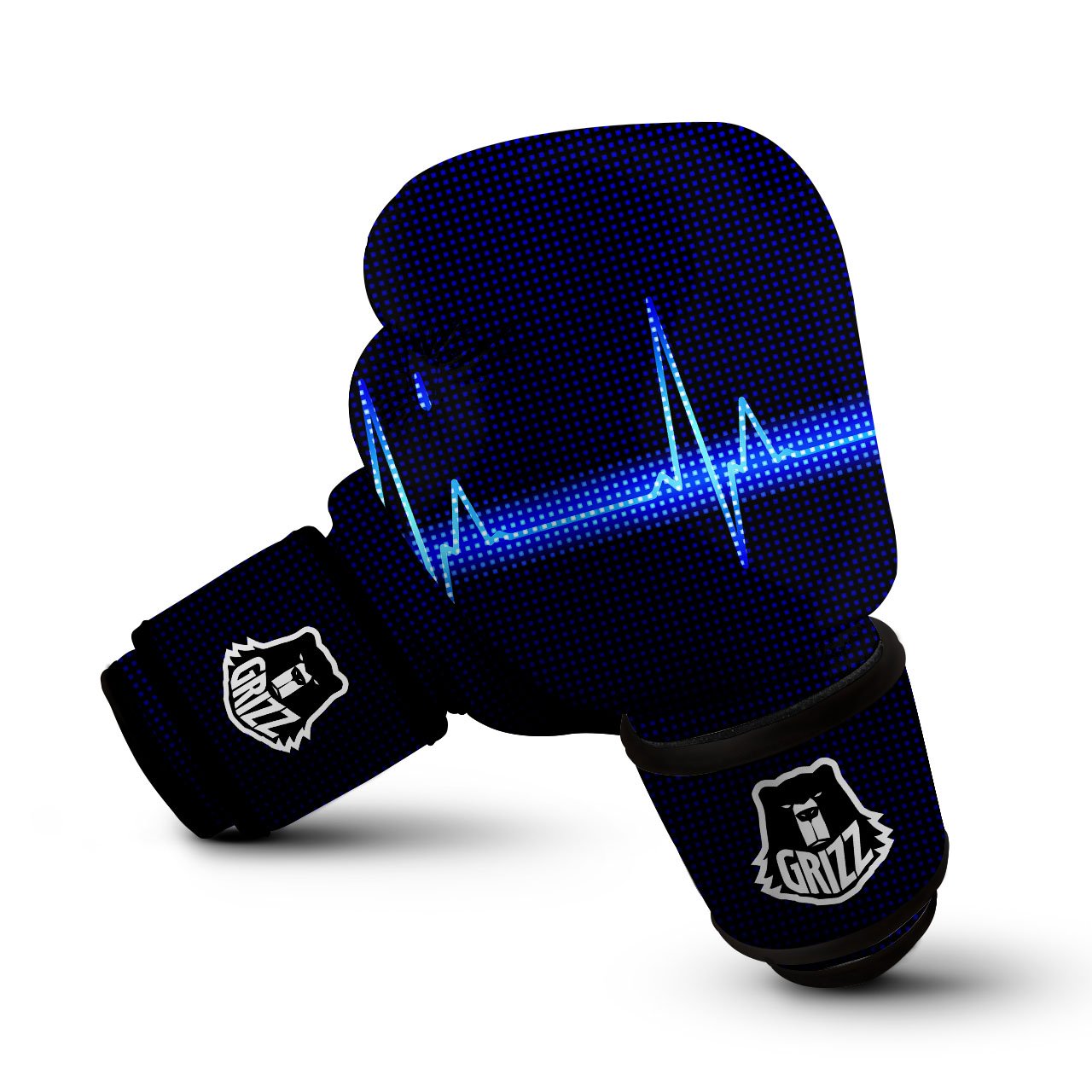 Electrocardiogram Heartbeat Print Boxing Gloves-grizzshop