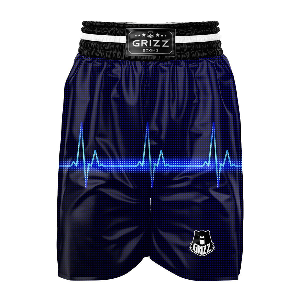Electrocardiogram Heartbeat Print Boxing Shorts-grizzshop