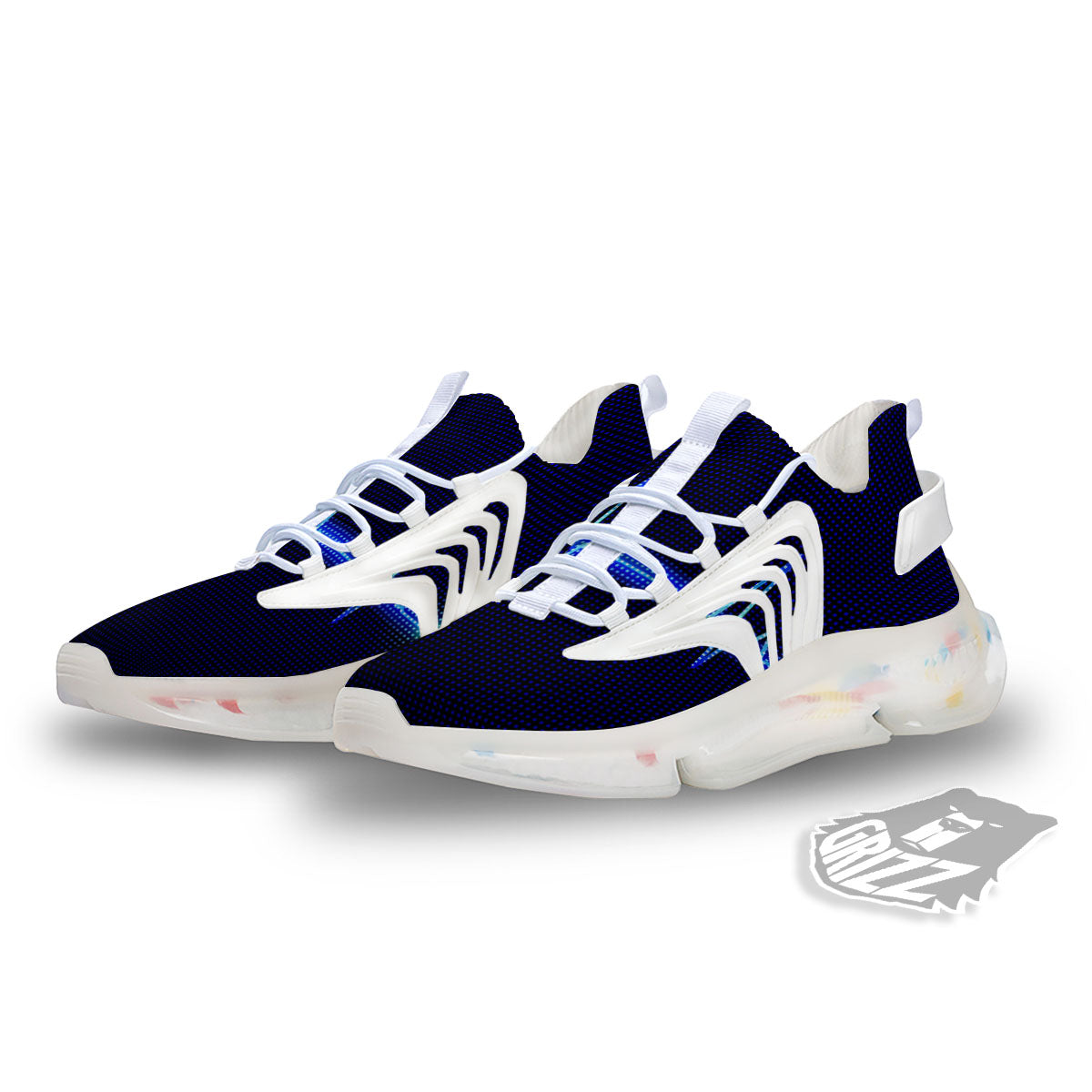 Electrocardiogram Heartbeat Print White Gym Shoes-grizzshop