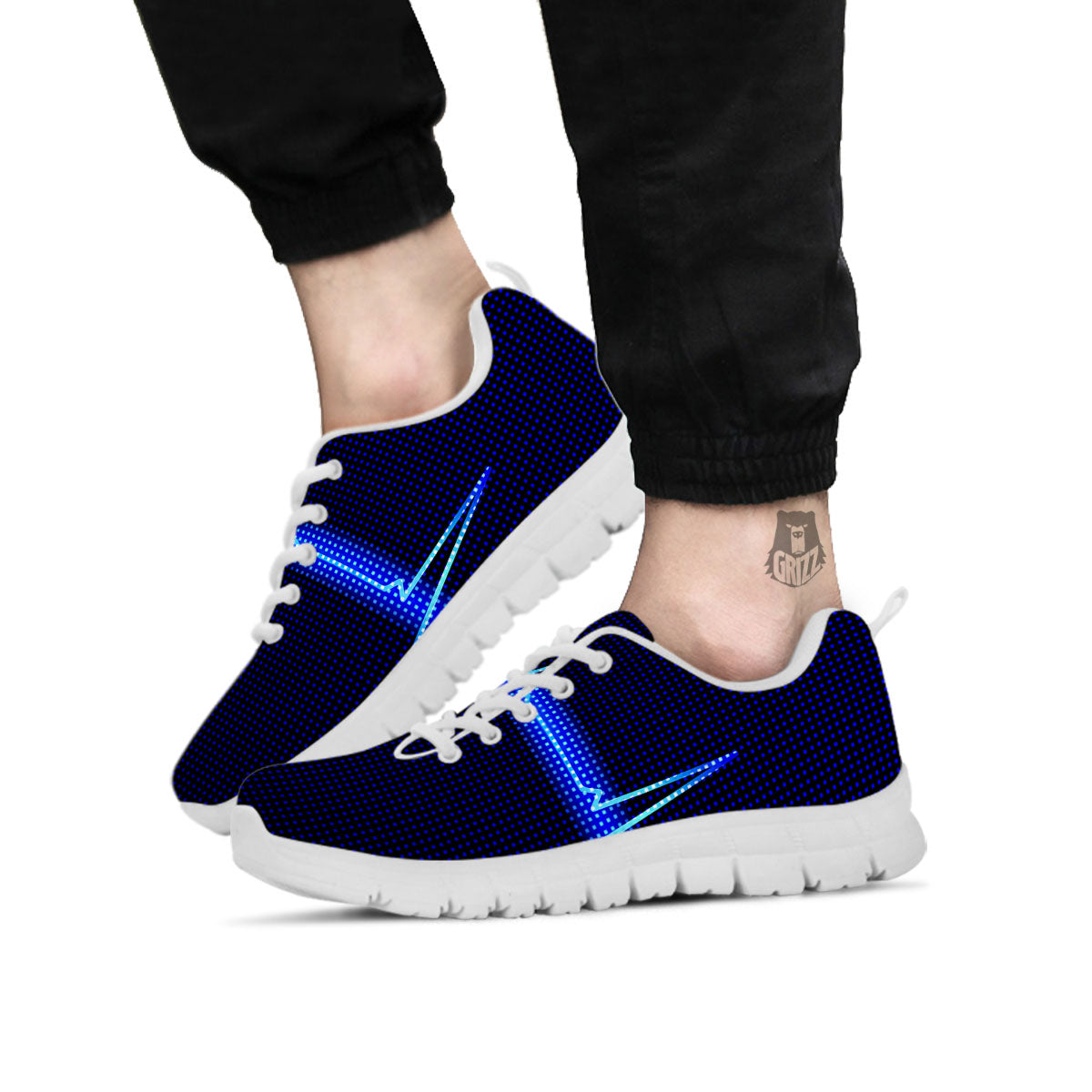Electrocardiogram Heartbeat Print White Sneaker-grizzshop