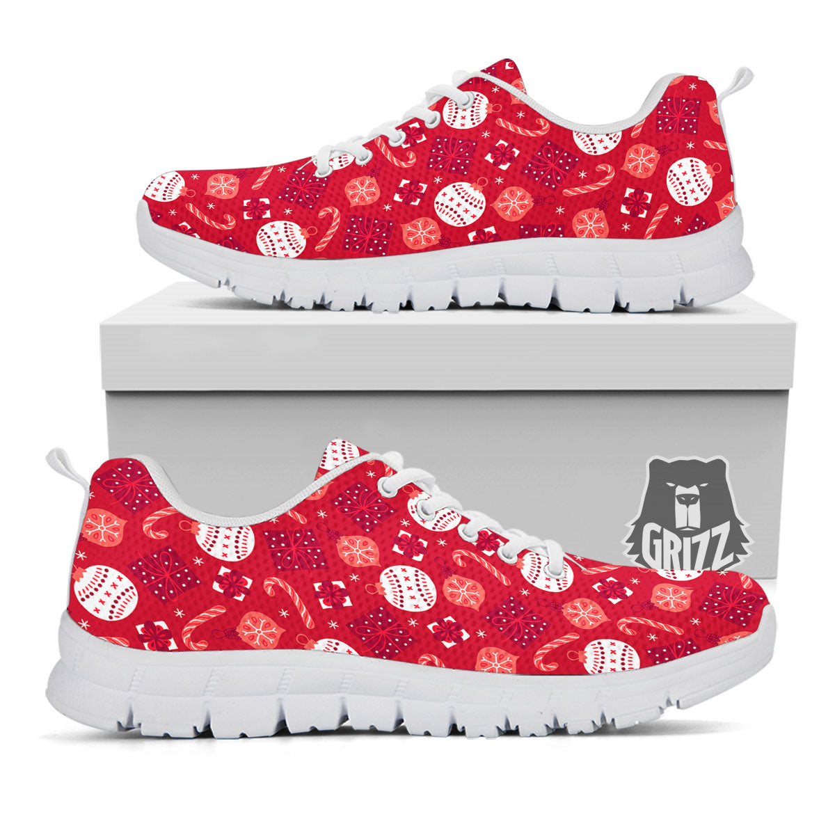 Elements Merry Christmas Print Pattern White Sneaker-grizzshop
