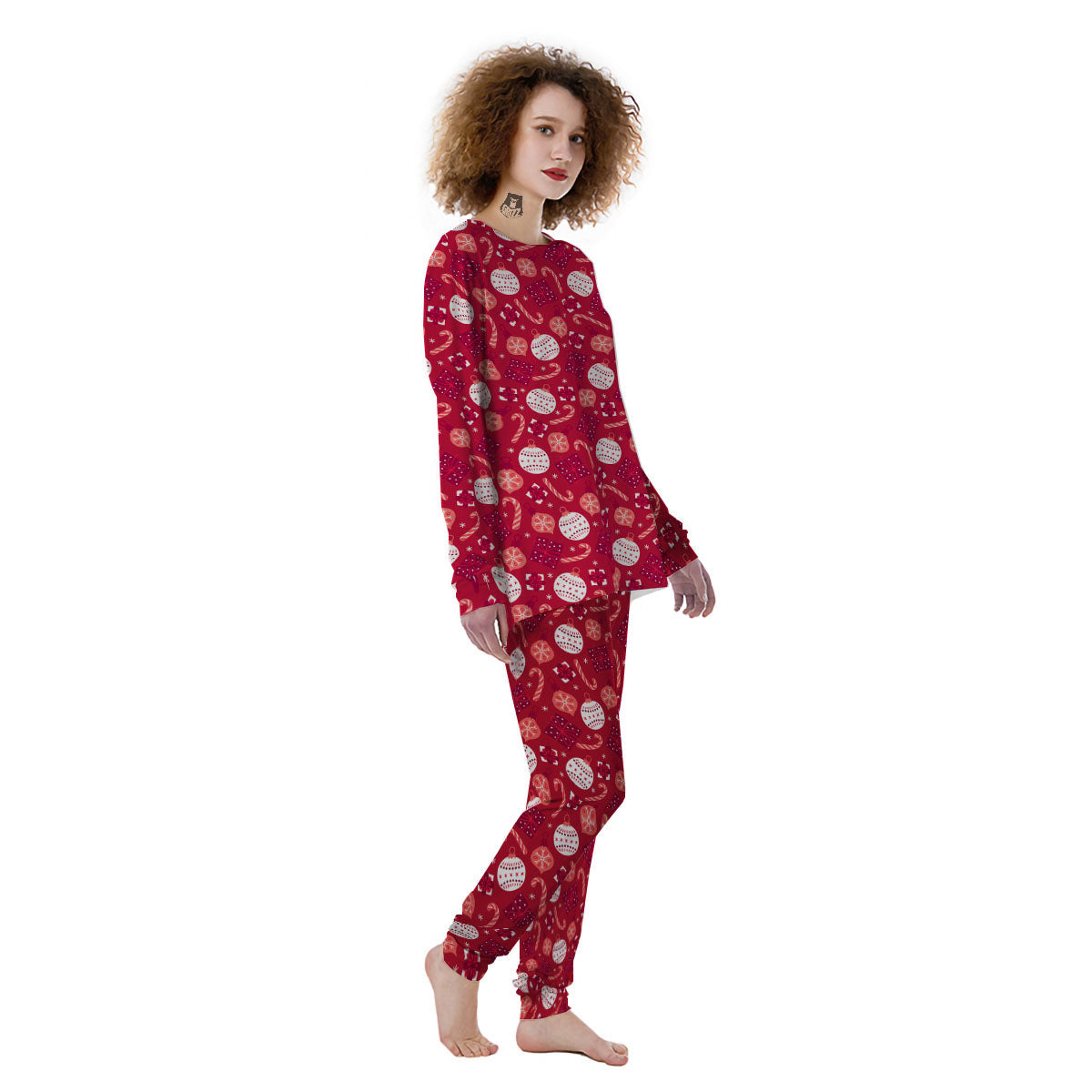 Elements Merry Christmas Print Pattern Women's Pajamas-grizzshop