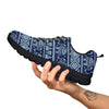 Elephant Indian Blue Print Pattern Black Sneaker-grizzshop