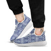 Elephant Indian Blue Print Pattern White Athletic Shoes-grizzshop