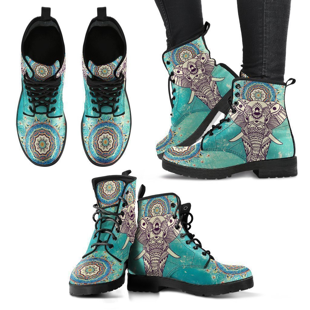 Elephant Mandala Handcrafted Boots-grizzshop