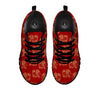 Elephant Red Indian Print Pattern Black Sneaker-grizzshop