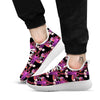 Elephant Tropical Purple Print Pattern White Athletic Shoes-grizzshop