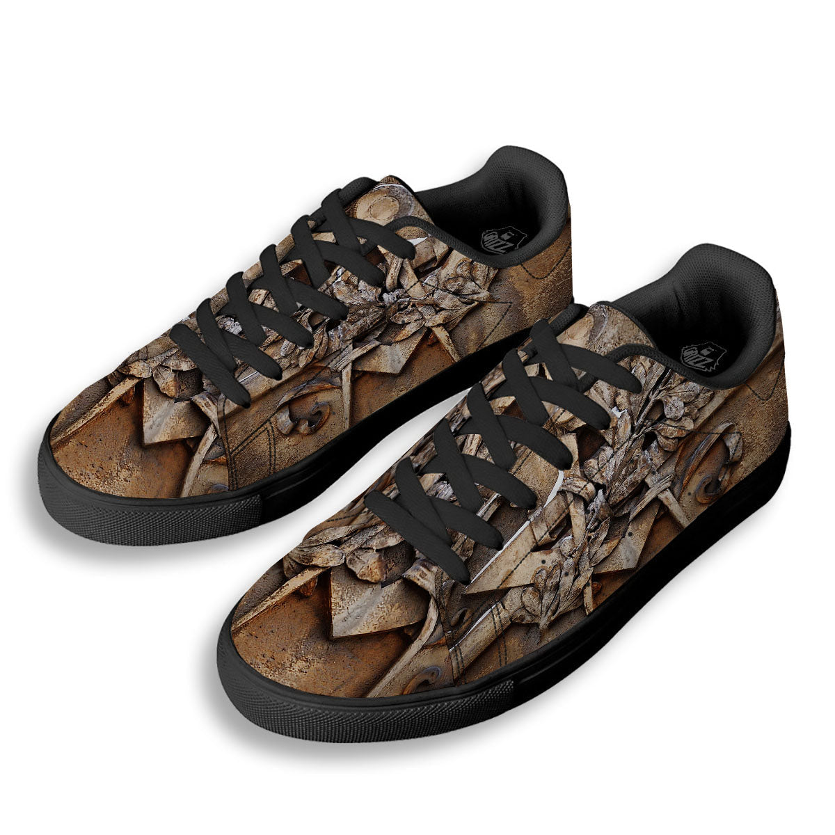 Emblem Freemasonry Print Black Low Top Sneakers-grizzshop