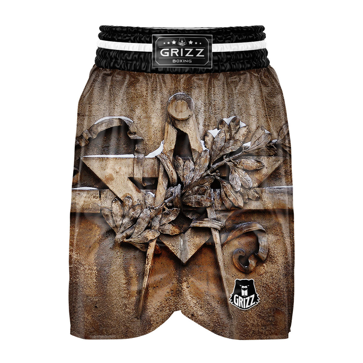 Emblem Freemasonry Print Boxing Shorts-grizzshop