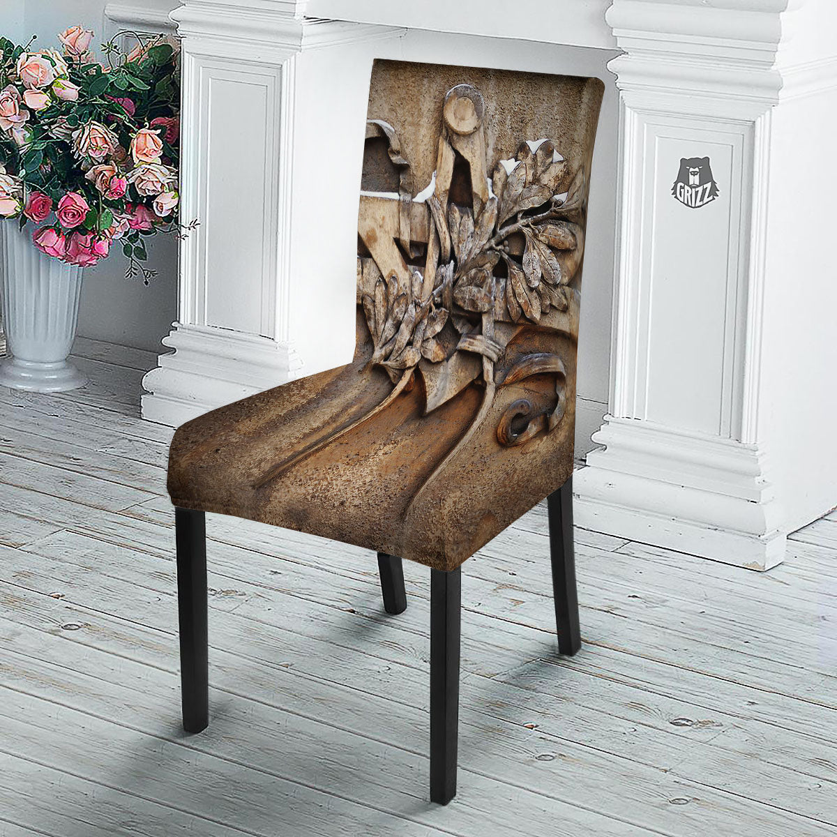 Emblem Freemasonry Print Dining Chair Slipcover-grizzshop