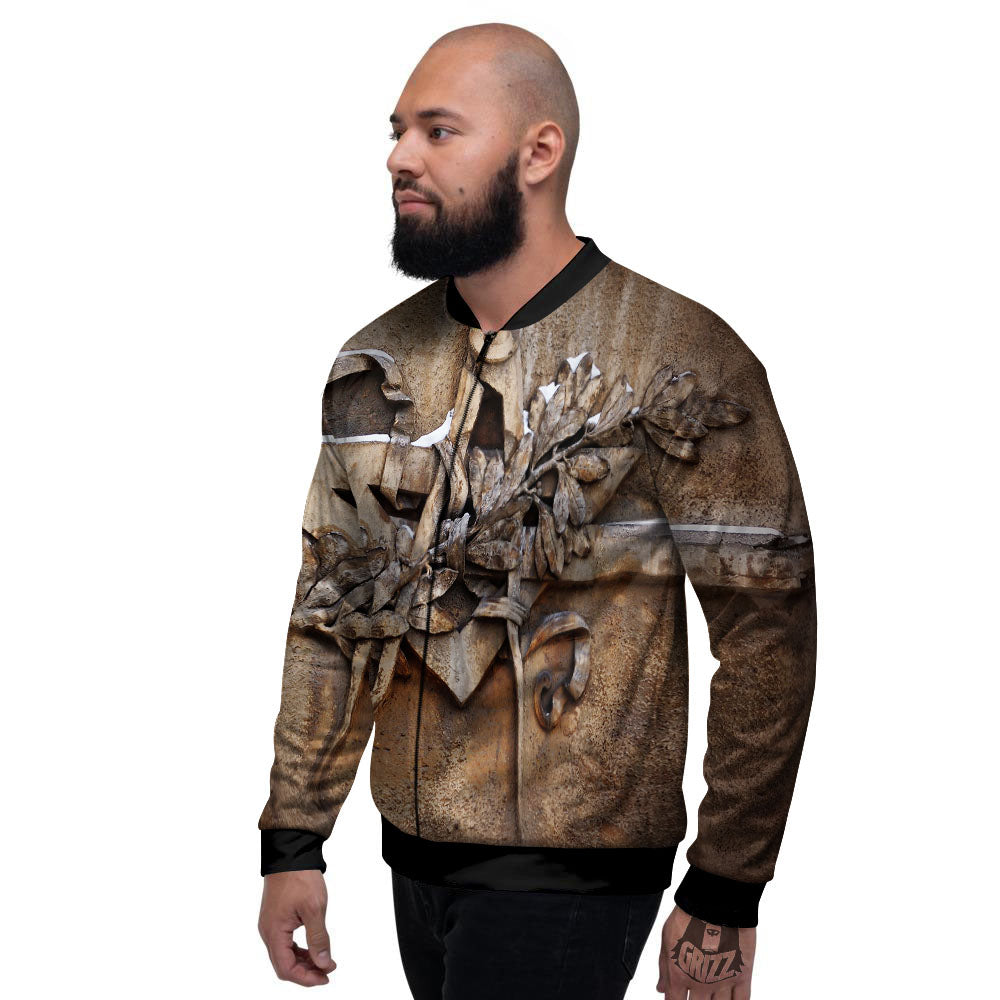 Emblem Freemasonry Print Men's Bomber Jacket-grizzshop