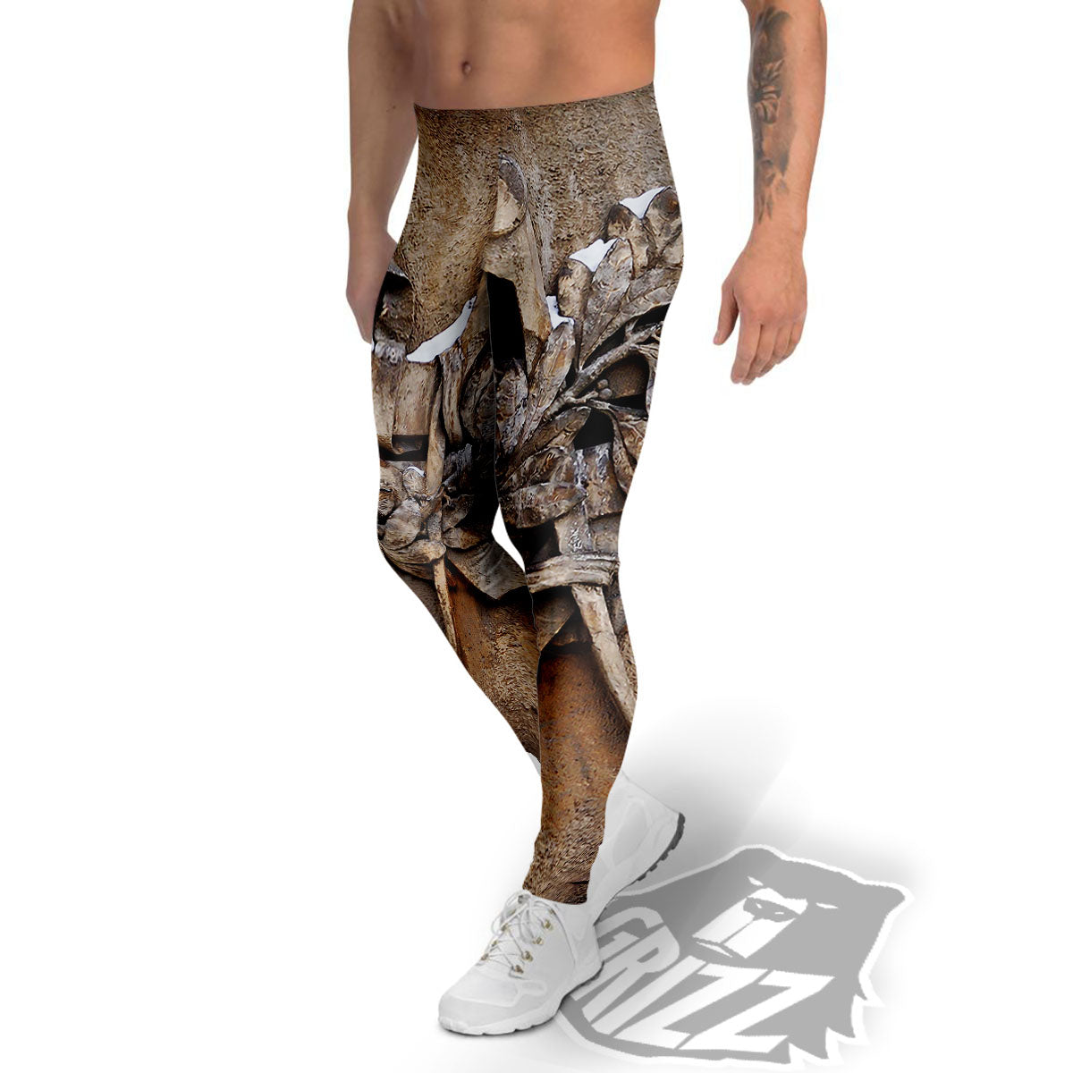 Emblem Freemasonry Print Men's Leggings-grizzshop