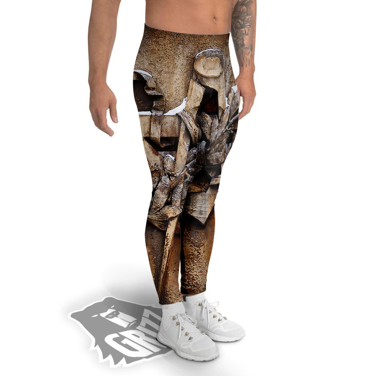 Emblem Freemasonry Print Men's Leggings-grizzshop