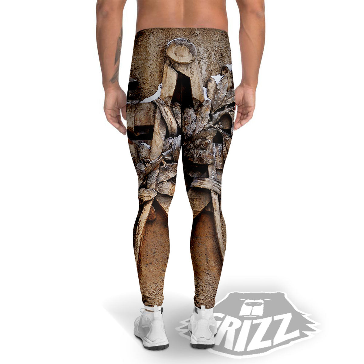 Emblem Freemasonry Print Men's Leggings-grizzshop