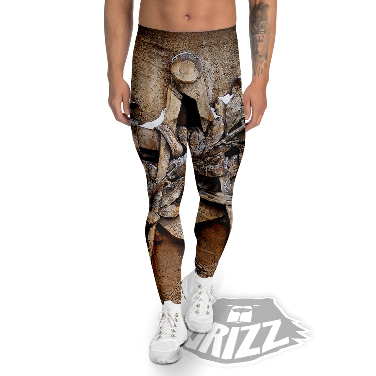 Emblem Freemasonry Print Men's Leggings-grizzshop