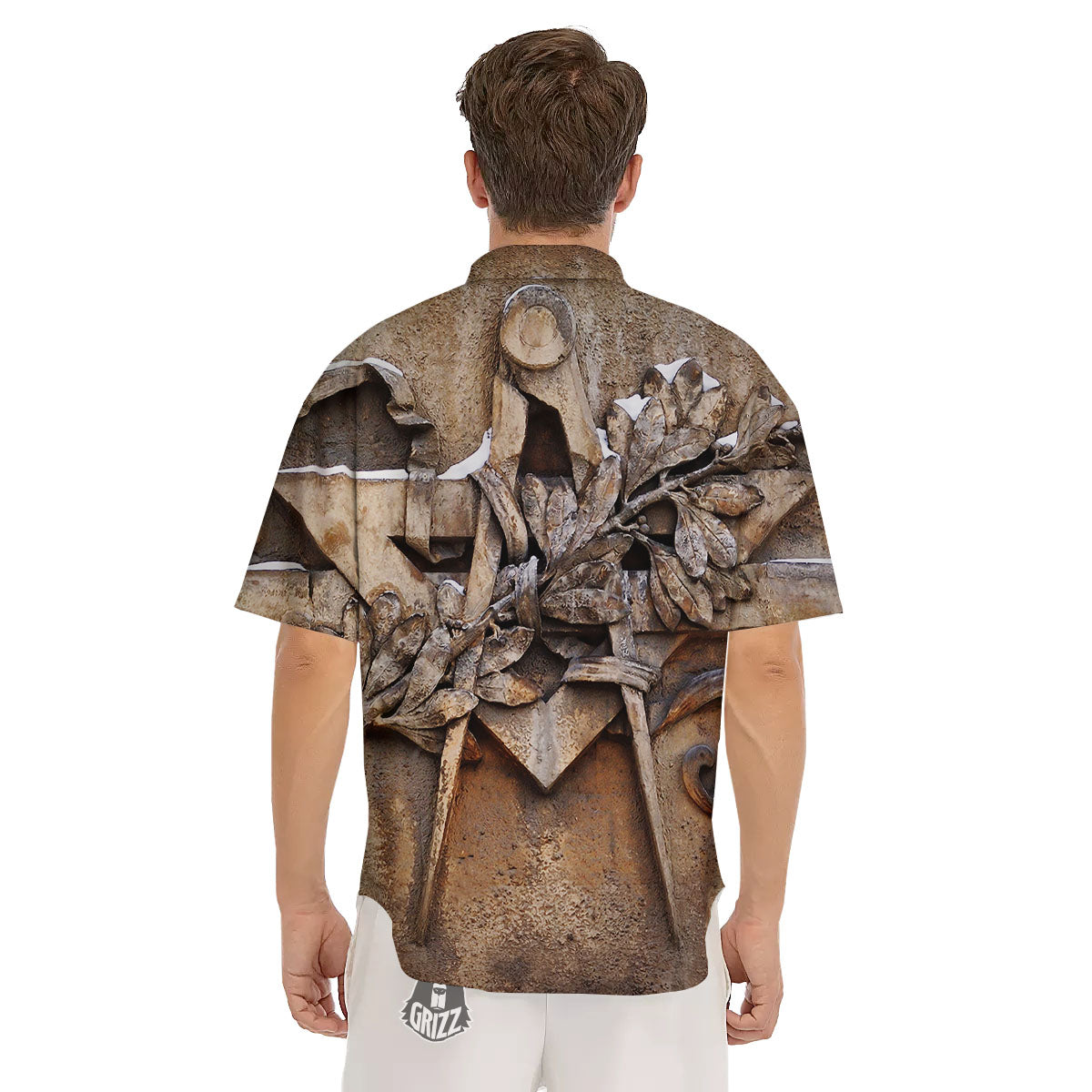 Emblem Freemasonry Print Men's Short Sleeve Shirts-grizzshop