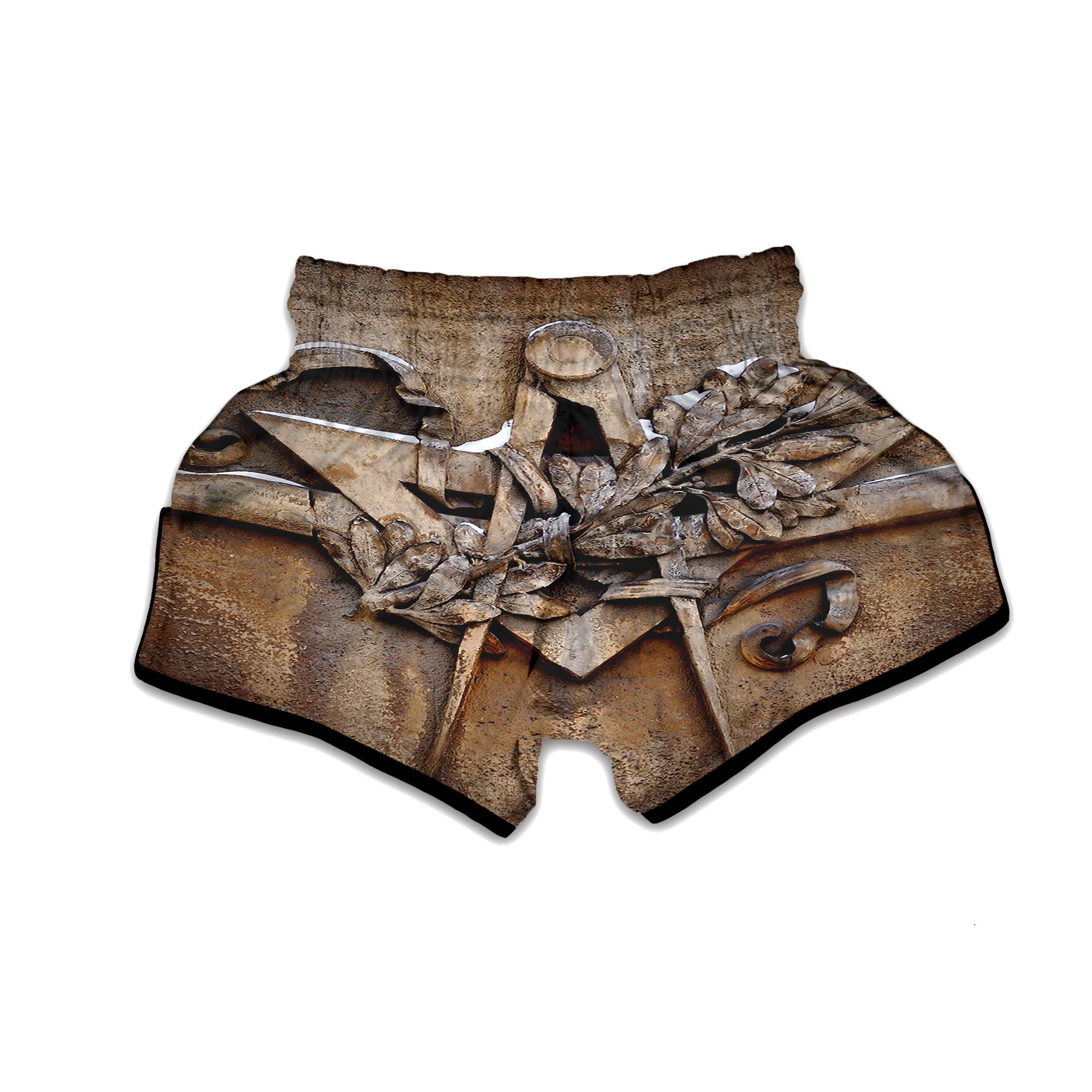 Emblem Freemasonry Print Muay Thai Boxing Shorts-grizzshop