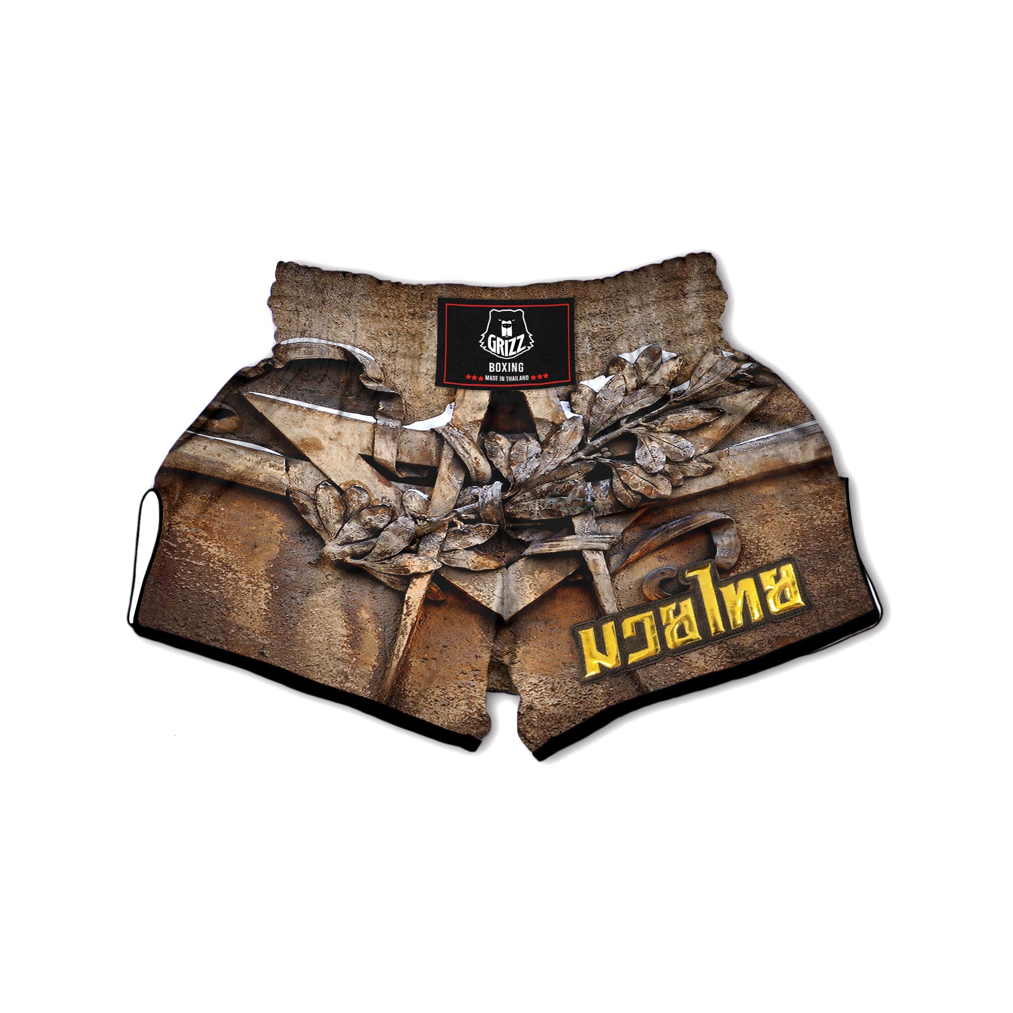 Emblem Freemasonry Print Muay Thai Boxing Shorts-grizzshop