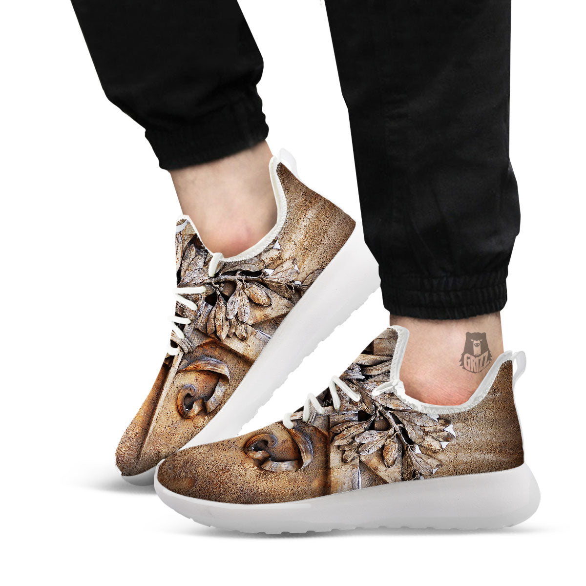 Emblem Freemasonry Print White Athletic Shoes-grizzshop