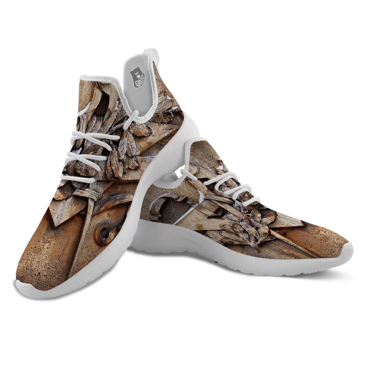Emblem Freemasonry Print White Athletic Shoes-grizzshop