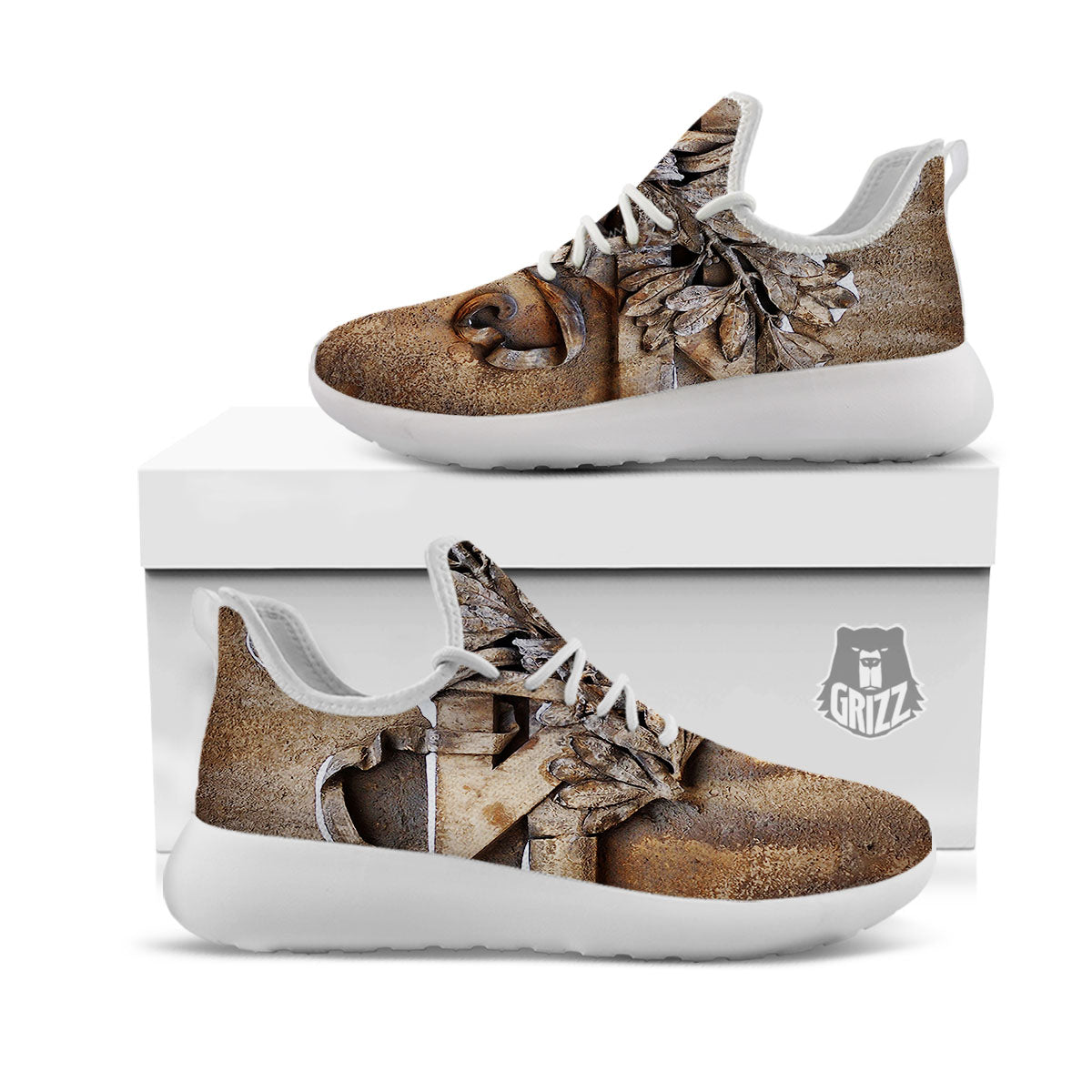 Emblem Freemasonry Print White Athletic Shoes-grizzshop