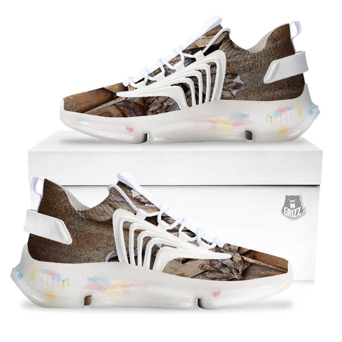 Emblem Freemasonry Print White Gym Shoes-grizzshop