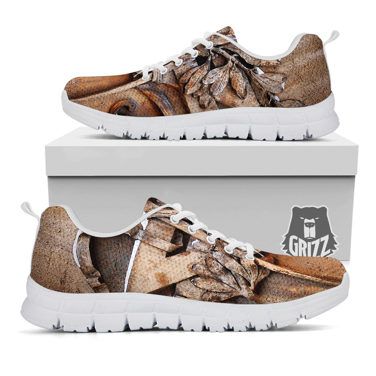 Emblem Freemasonry Print White Sneaker-grizzshop