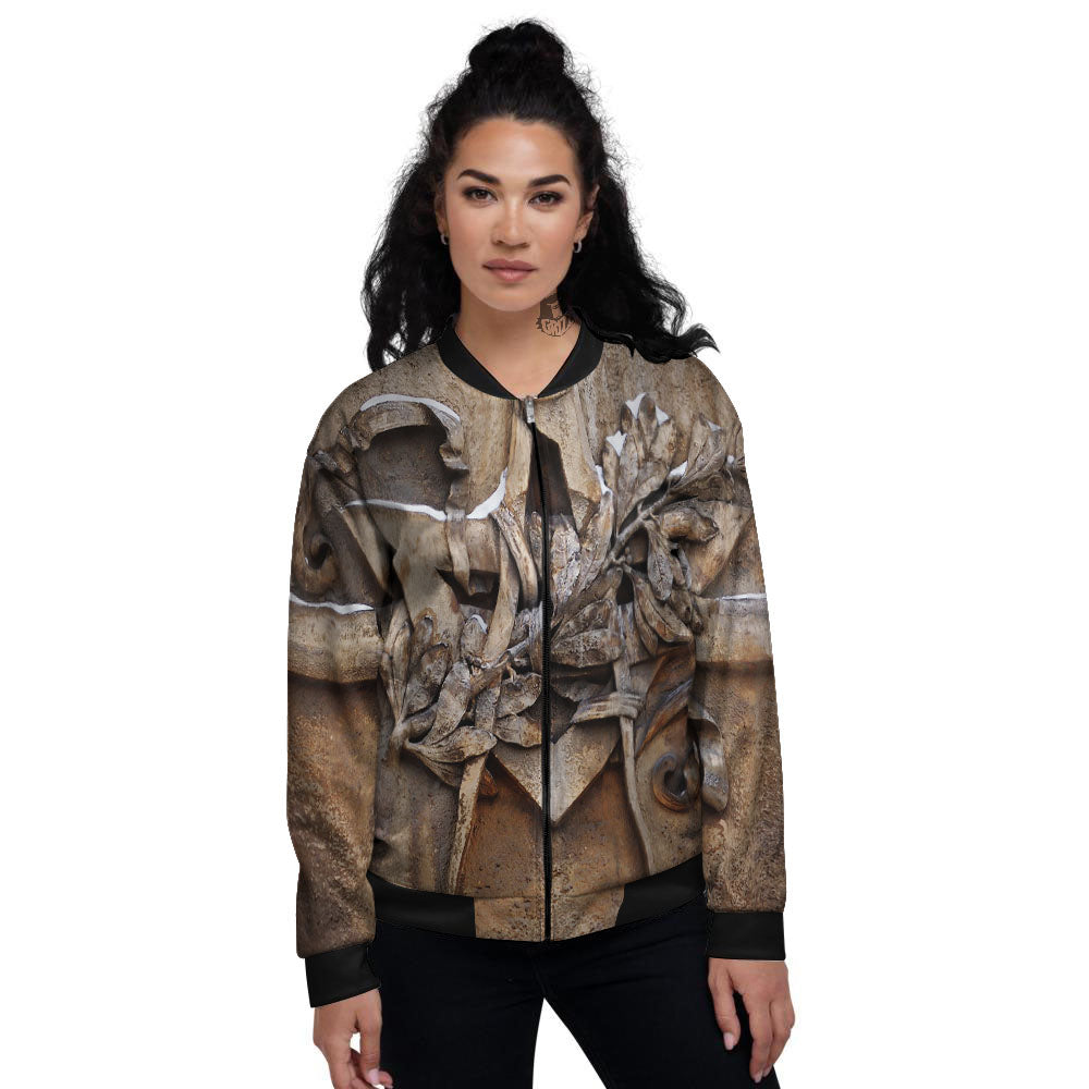 Emblem Freemasonry Print Women's Bomber Jacket-grizzshop