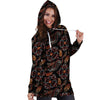 Embroidery Japanese Dragon Print Hoodie Dress-grizzshop