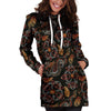 Embroidery Japanese Dragon Print Hoodie Dress-grizzshop