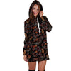 Embroidery Japanese Dragon Print Hoodie Dress-grizzshop