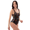 Embroidery Japanese Dragon Print One Piece Swimsuite-grizzshop