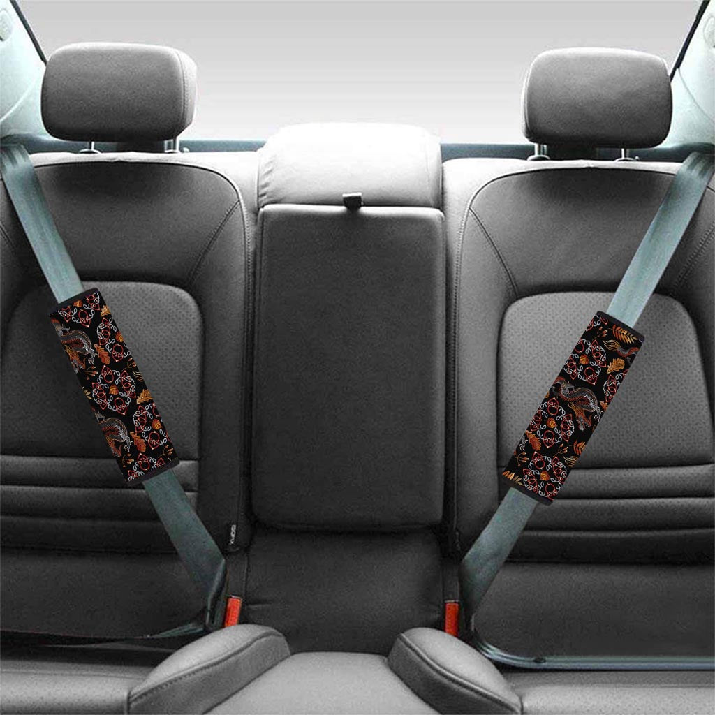 Embroidery Japanese Dragon Print Seat Belt Cover-grizzshop