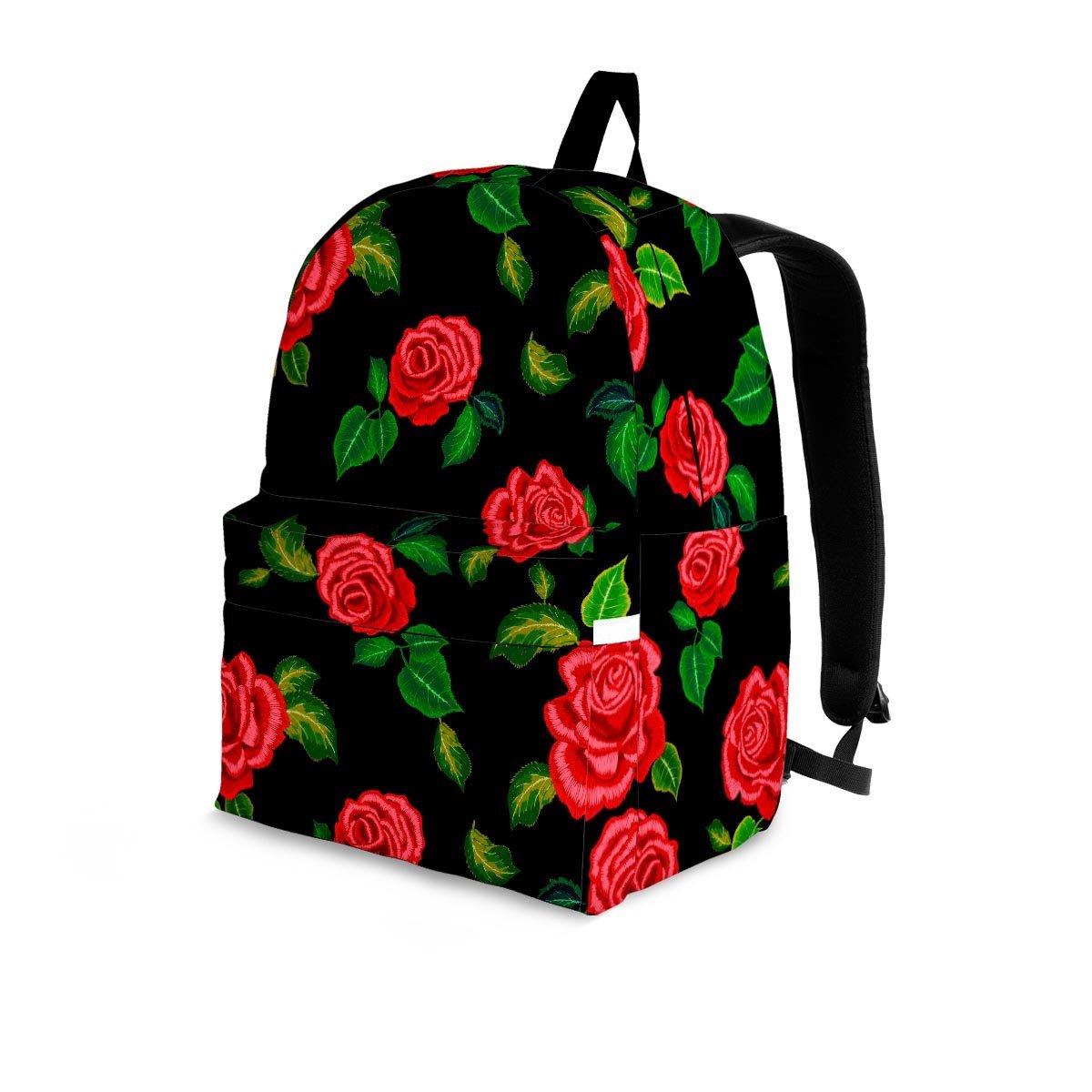 Embroidery Red Rose Floral Print Backpack-grizzshop