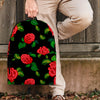 Embroidery Red Rose Floral Print Backpack-grizzshop