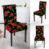 Embroidery Red Rose Floral Print Chair Cover-grizzshop