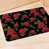 Embroidery Red Rose Floral Print Door Mat-grizzshop