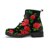 Embroidery Red Rose Floral Print Men's Boots-grizzshop