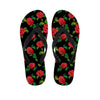 Embroidery Red Rose Floral Print Men's Flip Flops-grizzshop