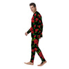 Embroidery Red Rose Floral Print Men's Pajamas-grizzshop