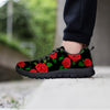 Embroidery Red Rose Floral Print Men's Sneakers-grizzshop