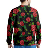 Embroidery Red Rose Floral Print Men's Sweatshirt-grizzshop