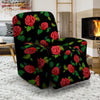 Embroidery Red Rose Floral Print Recliner Cover-grizzshop