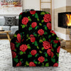 Embroidery Red Rose Floral Print Recliner Cover-grizzshop