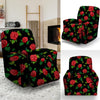 Embroidery Red Rose Floral Print Recliner Cover-grizzshop