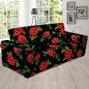 Embroidery Red Rose Floral Print Sofa Cover-grizzshop