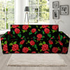 Embroidery Red Rose Floral Print Sofa Cover-grizzshop