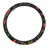 Embroidery Red Rose Floral Print Steering Wheel Cover-grizzshop