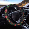 Embroidery Red Rose Floral Print Steering Wheel Cover-grizzshop