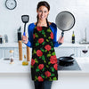 Embroidery Red Rose Floral Print Women's Apron-grizzshop